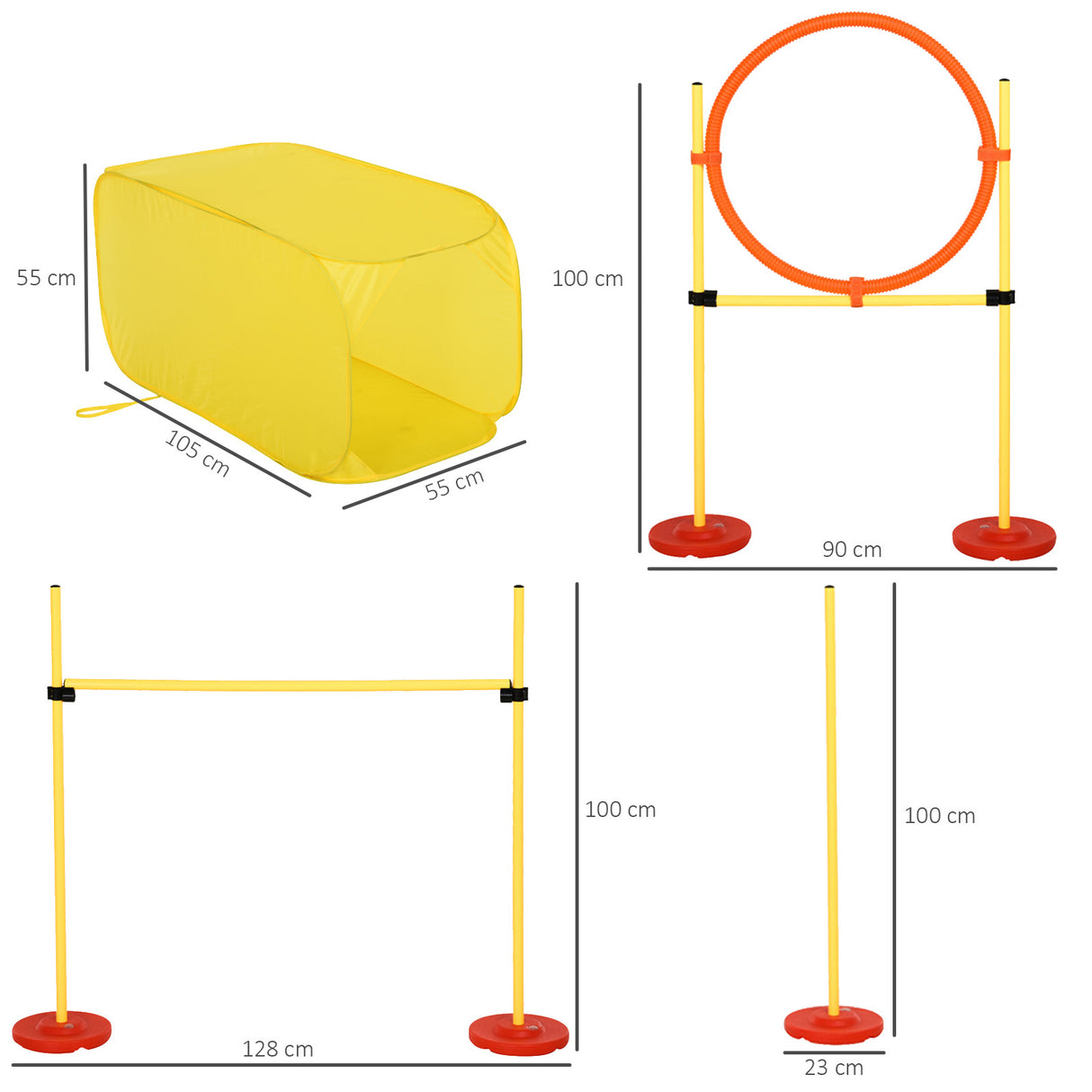 immagine-3-easycomfort-easycomfort-set-agility-dog-per-addestramento-cani-con-ostacoli-regolabili-slalom-e-tunnel