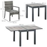 immagine-3-easycomfort-easycomfort-set-da-giardino-con-tavolo-allungabile-e-6-sedie-con-cuscini-in-rattan-pe-grigio-e-marrone