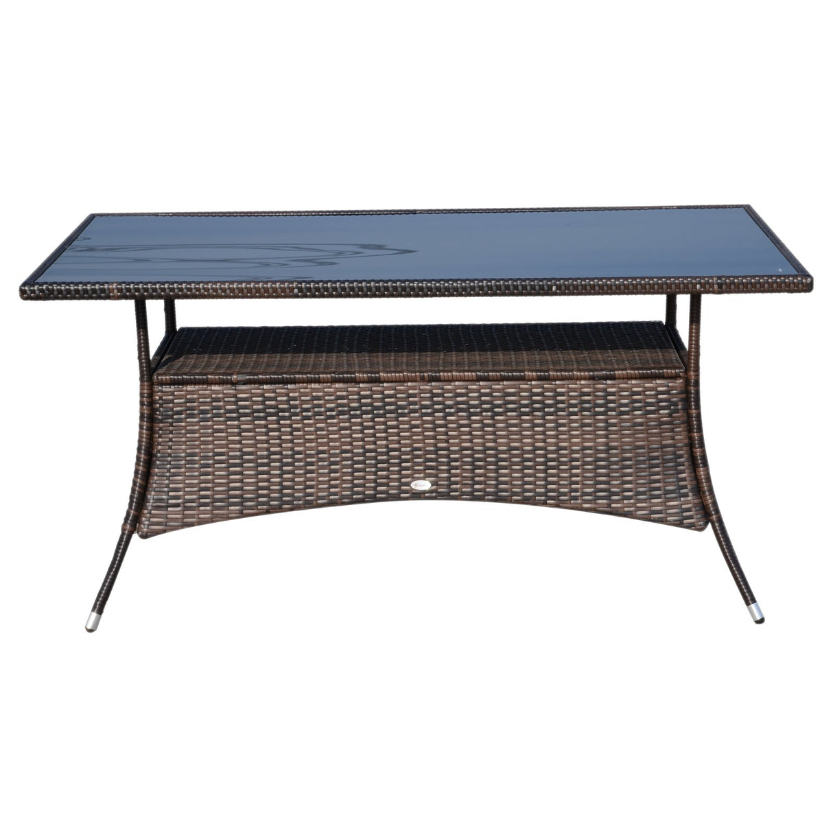 immagine-3-easycomfort-easycomfort-tavolino-da-giardino-in-pe-rattan-con-ripiano-inferiore-marrone-150x85x74cm-ean-8054144137292