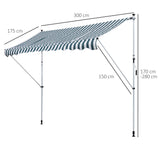 immagine-3-easycomfort-easycomfort-tenda-da-sole-a-bracci-3x1-5m-con-manovella-e-struttura-telescopica-bianco-e-verde