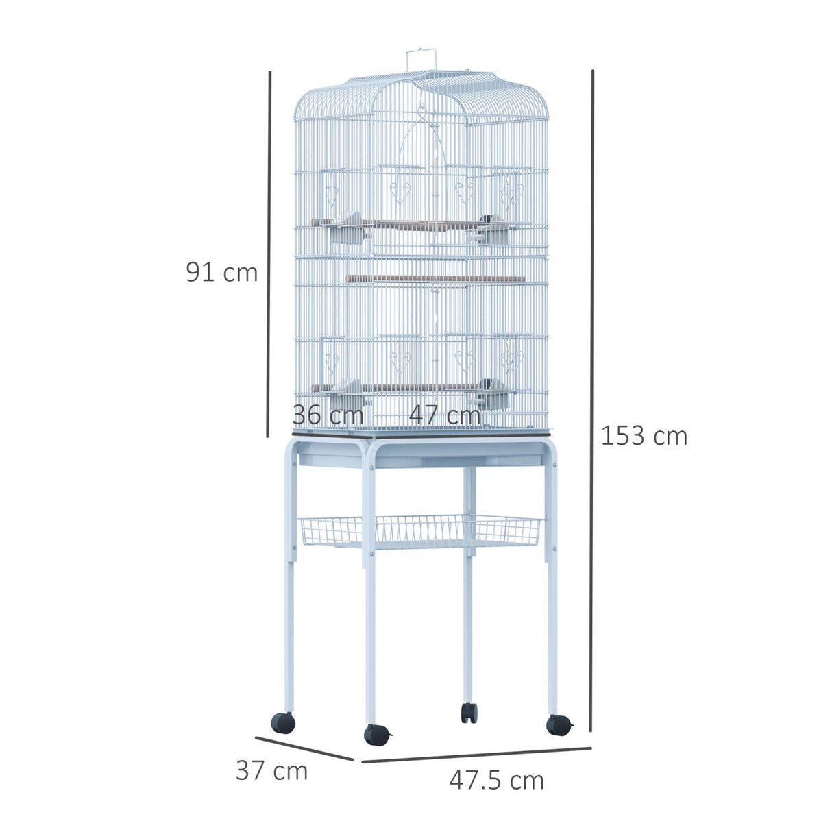 immagine-3-easycomfort-easycomfort-voliera-per-uccellini-con-ruote-alta-153cm-in-metallo-trespoli-e-altalena-ean-8054144130057