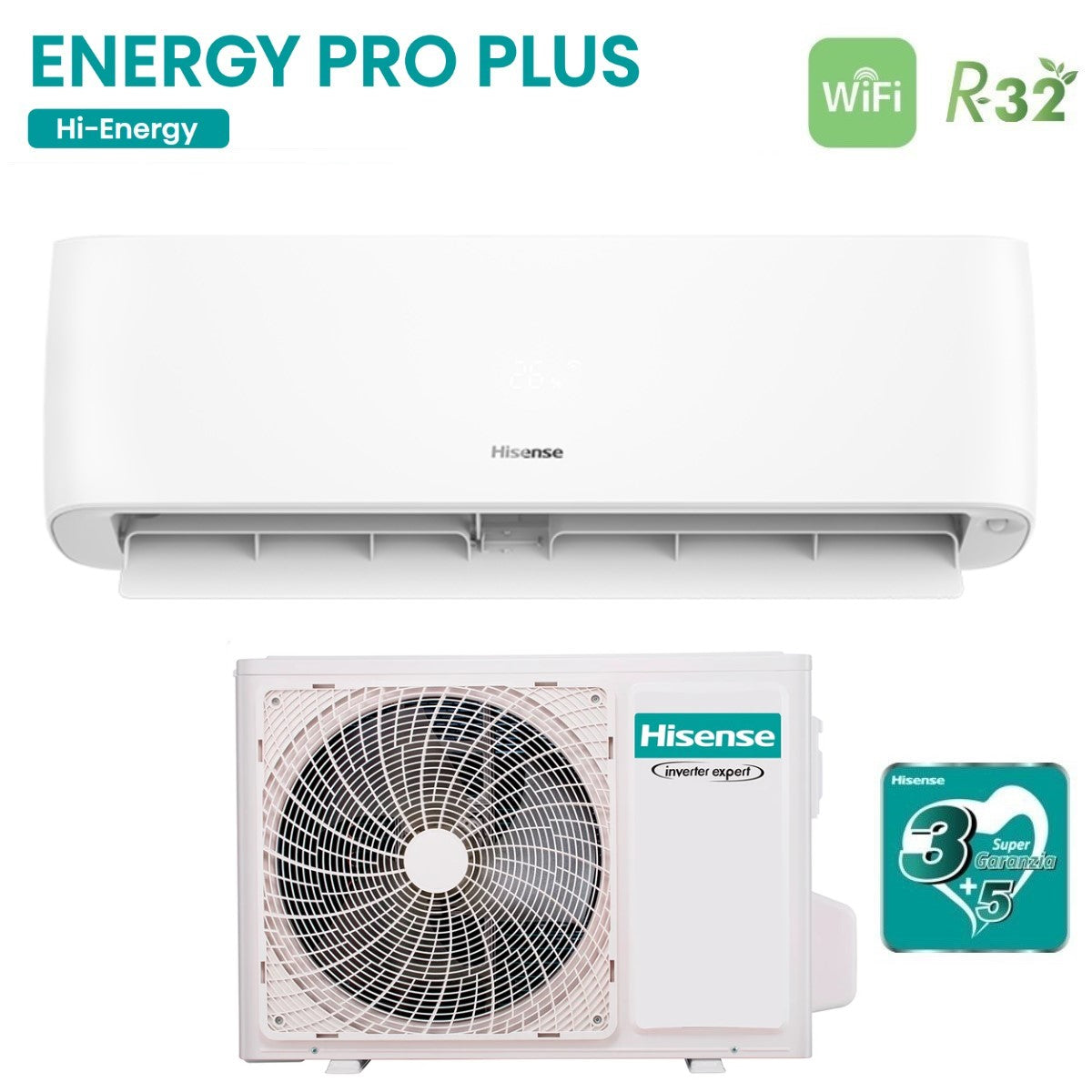 immagine-3-hisense-climatizzatore-condizionatore-hisense-inverter-serie-energy-pro-plus-9000-btu-qe25xv2ag-qe25xv01w-r-32-wi-fi-integrato-classe-aa