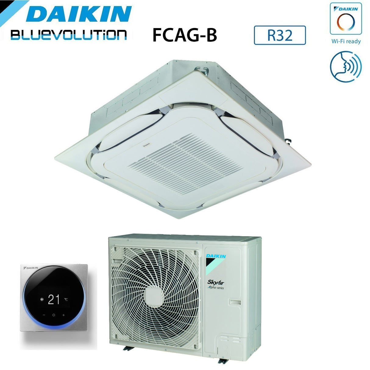 immagine-4-daikin-climatizzatore-condizionatore-daikin-bluevolution-a-cassetta-round-flow-24000-btu-fcag71b-rzag71ny1-trifase-r-32-wi-fi-optional-con-griglia-standard-inclusa