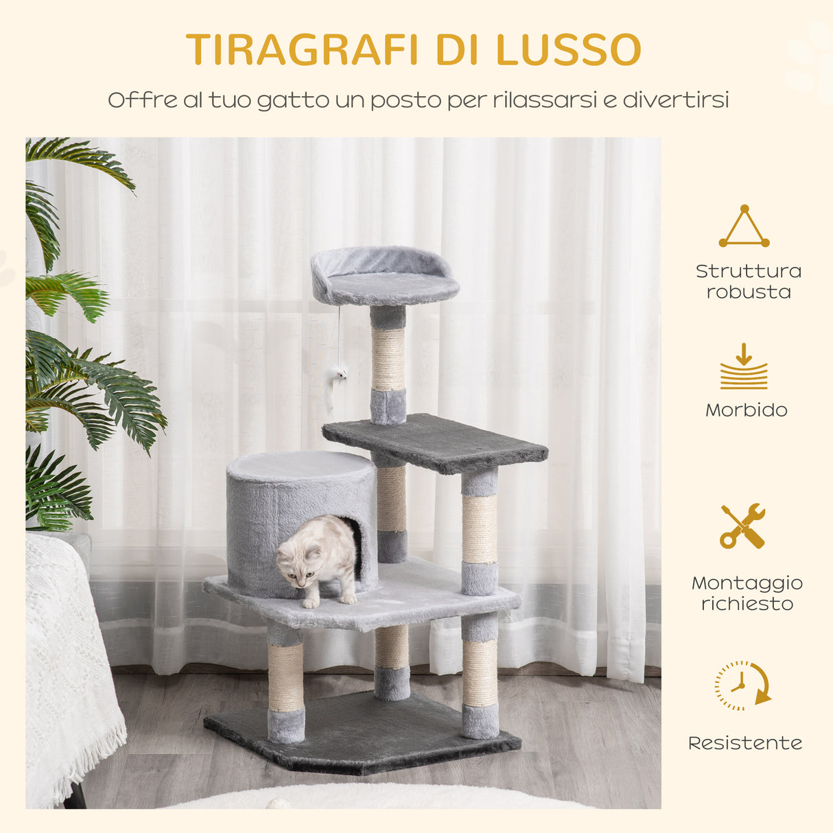 immagine-4-easycomfort-easycomfort-albero-per-gatti-di-3-livelli-con-topolino-grigio-48x48x100cm-ean-8054111846073