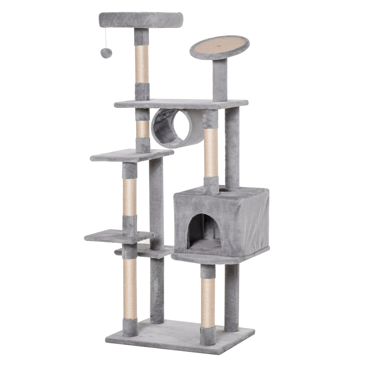 immagine-4-easycomfort-easycomfort-albero-tiragraffi-con-graffiatoio-e-trespoli-per-gattini-e-gatti-adulti-di-max-4-5kg-grigio-ean-8054144133966