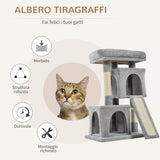 immagine-4-easycomfort-easycomfort-albero-tiragraffi-per-gatti-con-pali-in-sisal-lettino-e-2-casette-59x39x83cm-grigio