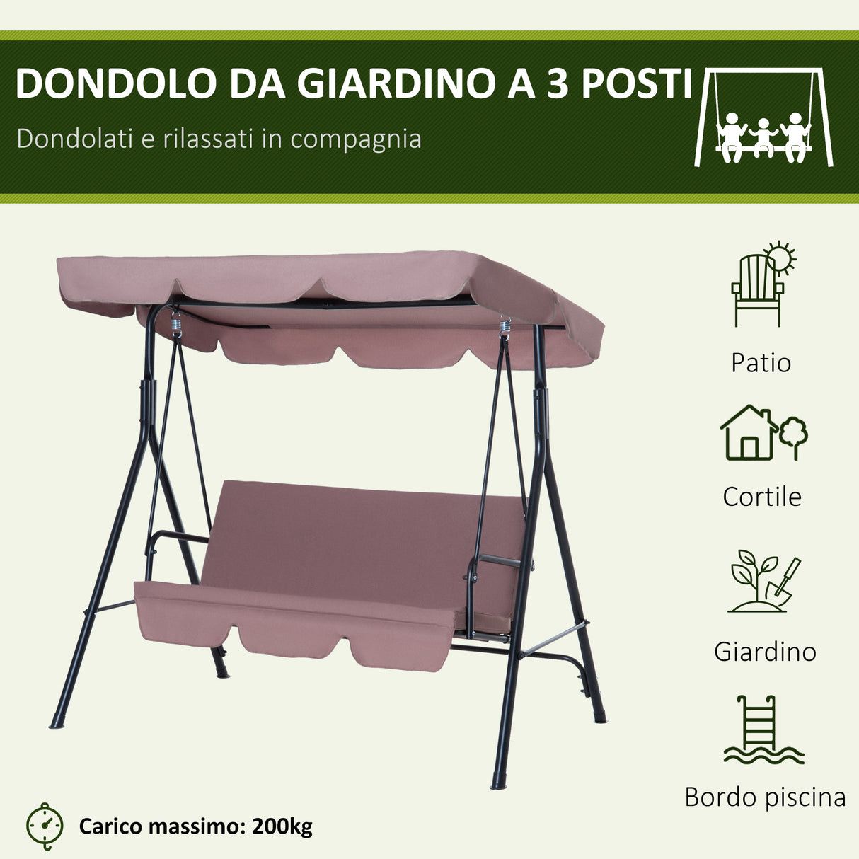 immagine-4-easycomfort-easycomfort-dondolo-da-giardino-a-3-posti-con-tettuccio-parasole-inclinabile-in-acciaio-172-110-153cm-marrone-ean-8054144130415