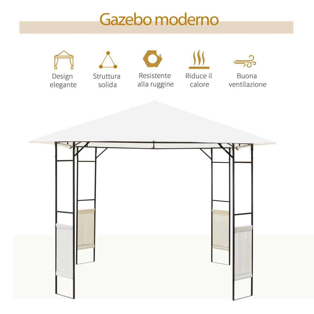 immagine-4-easycomfort-easycomfort-gazebo-da-giardino-3x3m-in-metallo-nero-con-tettuccio-bianco-ean-8054144130101