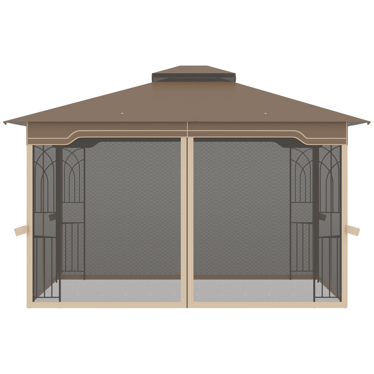 immagine-4-easycomfort-easycomfort-gazebo-da-giardino-con-zanzariera-doppio-tetto-e-struttura-metallo-3-7x3m-marrone-e-beige