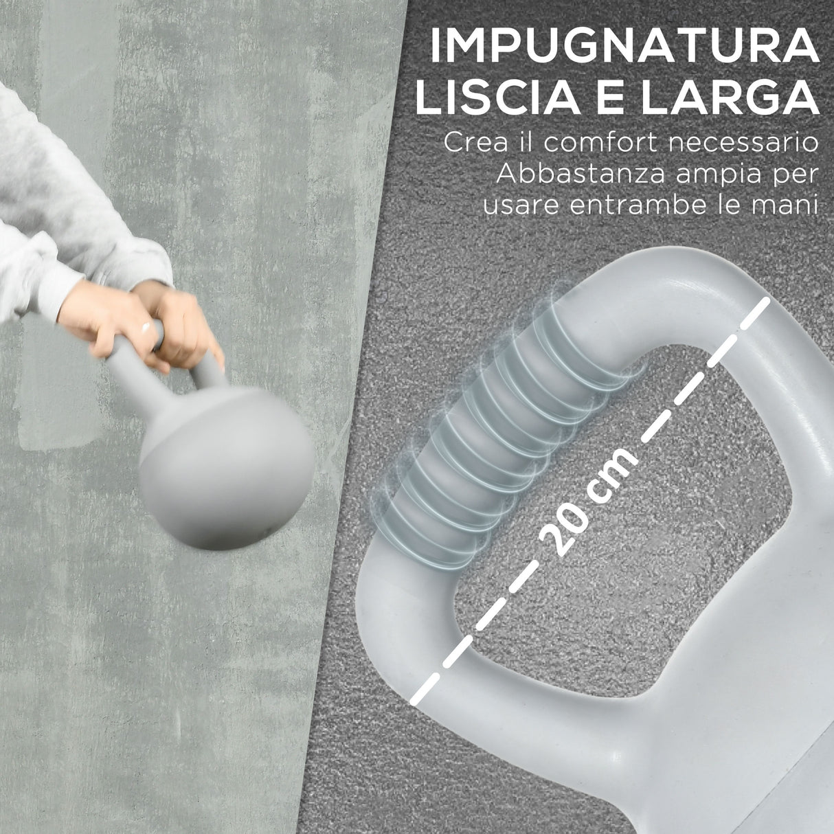 immagine-4-easycomfort-easycomfort-kettlebell-8kg-in-pvc-e-sabbia-metallica-per-allenamento-spalle-e-bicipiti-22x22x29-cm-grigio