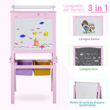 immagine-4-easycomfort-easycomfort-lavagnetta-con-cavalletto-per-bambini-3-in-1-e-con-rullo-fogli-di-carta-in-legno-rosa