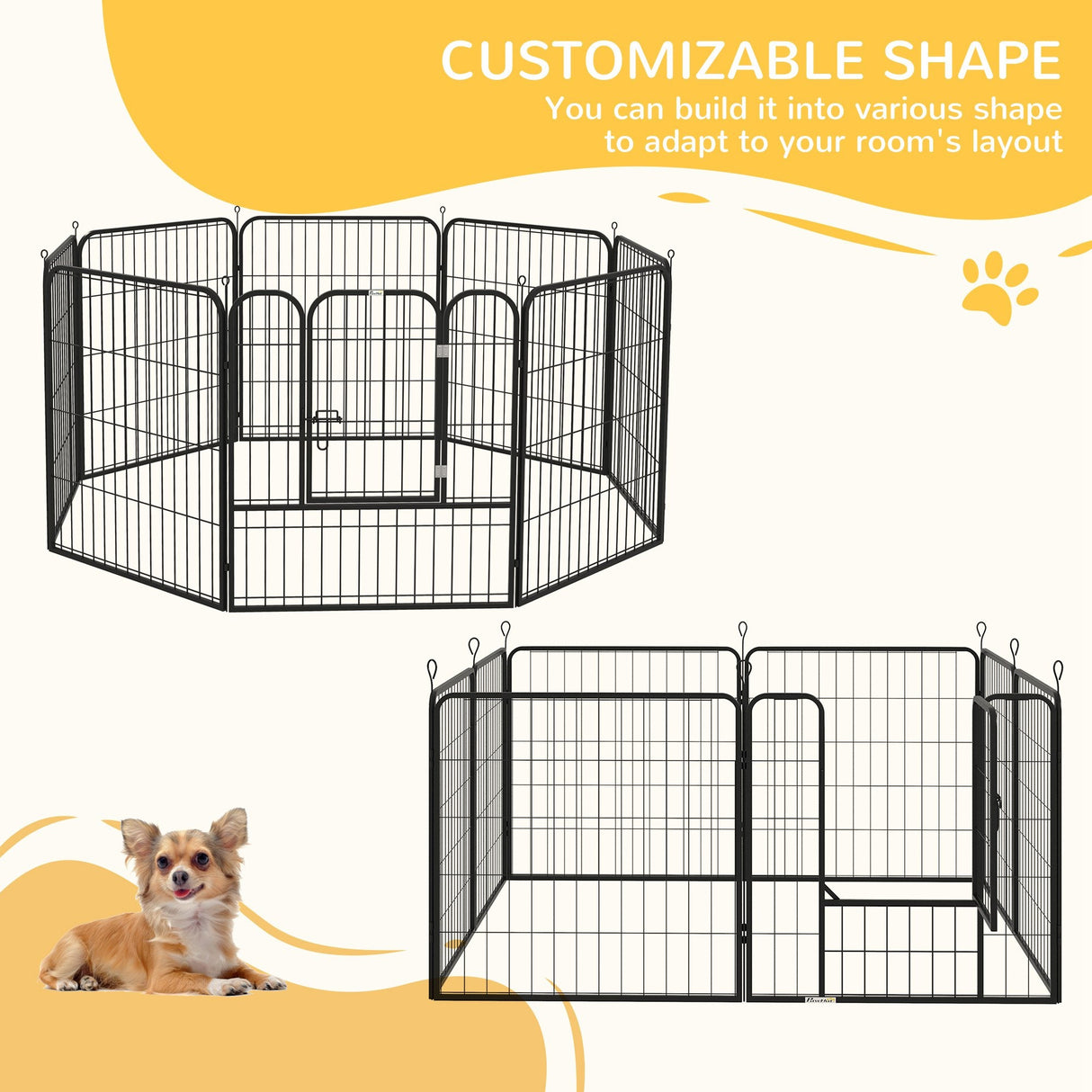 immagine-4-easycomfort-easycomfort-recinto-per-cani-e-per-cuccioli-recinto-modulare-per-cani-da-interno-ed-esterno-in-metallo-e-acciaio-8-pannelli-79x79cm