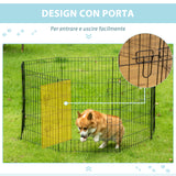 immagine-4-easycomfort-easycomfort-recinto-per-cani-gatti-cuccioli-roditori-recinzione-rete-gabbia-8-pezzi-76-x-61cm-nero-ean-8054111843324