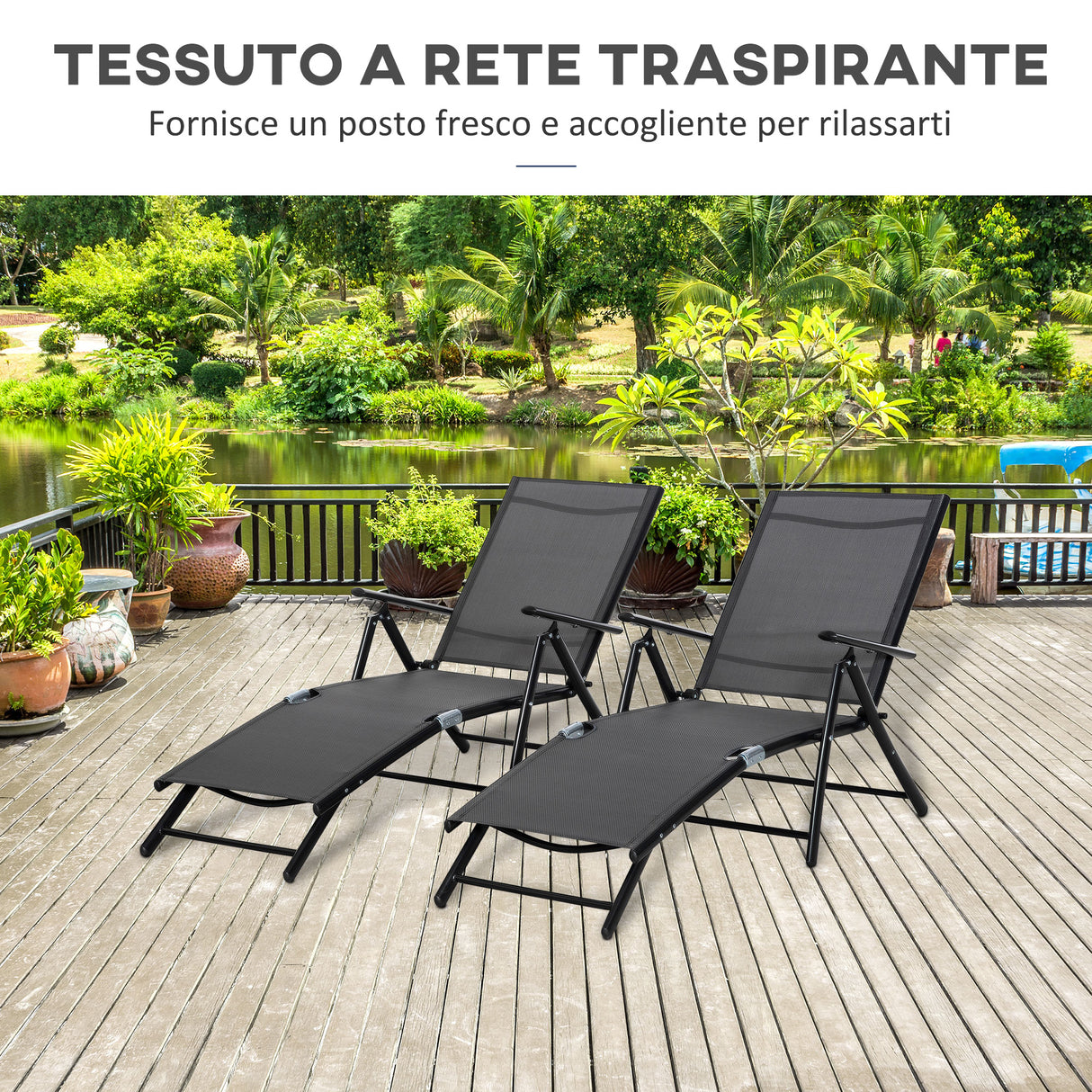 immagine-4-easycomfort-easycomfort-set-2-sdraio-da-giardino-pieghevoli-con-schienale-regolabile-64x134x95cm-nero