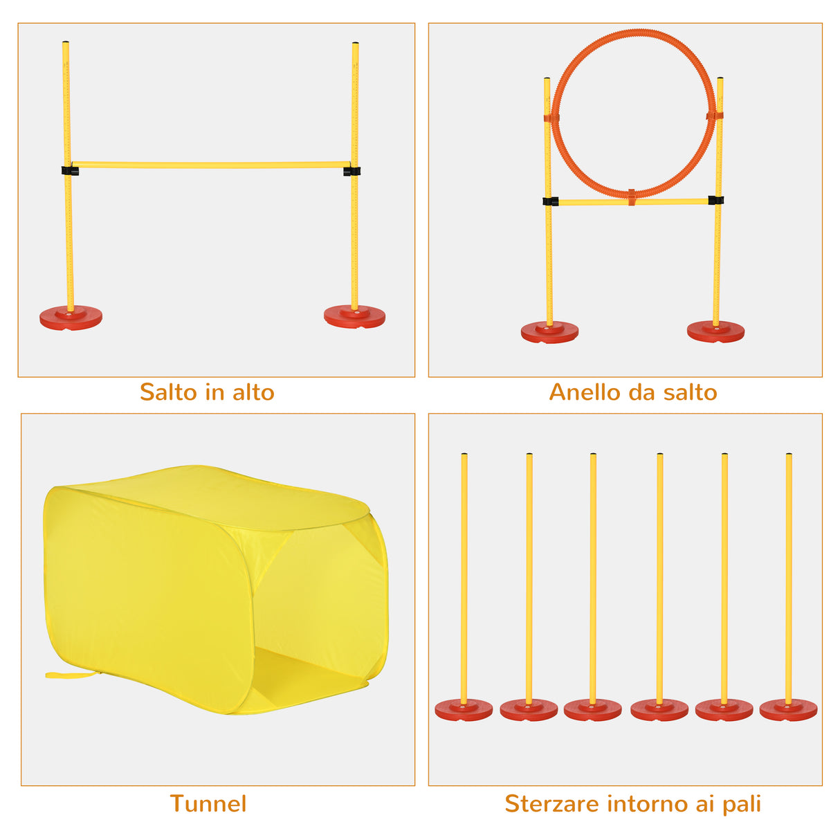 immagine-4-easycomfort-easycomfort-set-agility-dog-per-addestramento-cani-con-ostacoli-regolabili-slalom-e-tunnel