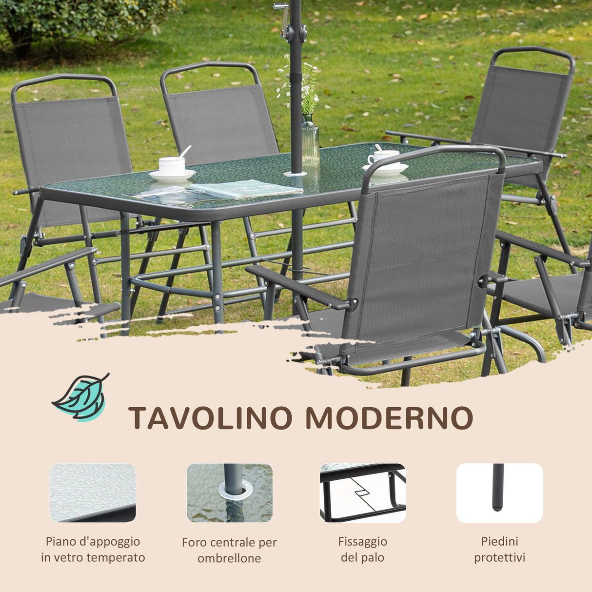 immagine-4-easycomfort-easycomfort-set-tavolo-con-6-sedie-pieghevoli-e-ombrellone-piano-in-vetro-e-sedute-in-tessuto-grigio