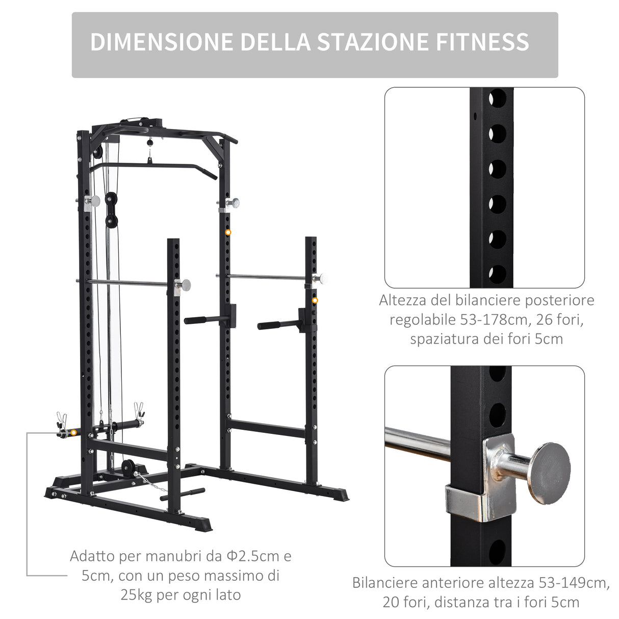 immagine-4-easycomfort-easycomfort-stazione-fitness-multifunzione-power-tower-per-palestra-in-casa-e-ufficio-155x118x220cm-nero