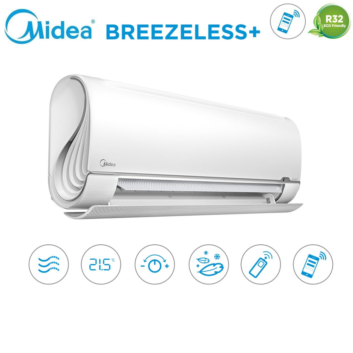 Climatizzatore Condizionatore Midea Dual Split Breezeless 90009000 Con M2og 14hfn8 Q R 32 7182