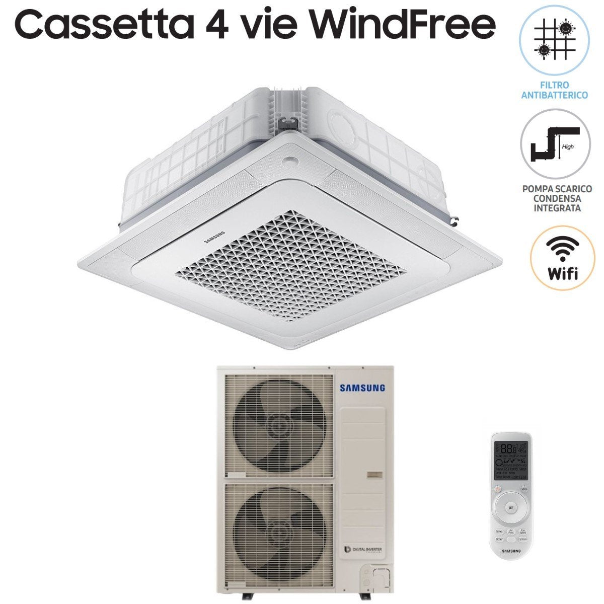 immagine-4-samsung-climatizzatore-condizionatore-samsung-inverter-cassetta-4-vie-windfree-48000-btu-ac140nn4dkh-monofase-con-comando-wireless-e-pannello-incluso