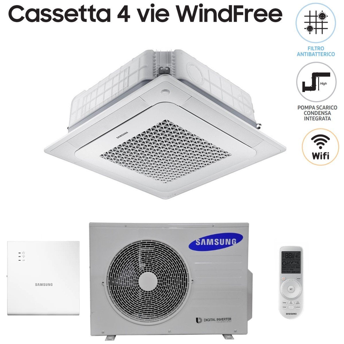 immagine-4-samsung-climatizzatore-condizionatore-samsung-inverter-cassetta-a-4-vie-windfree-24000-btu-ac071nn4dkh-monofase-wi-fi-optional-con-telecomando-wireless-e-pannello-incluso