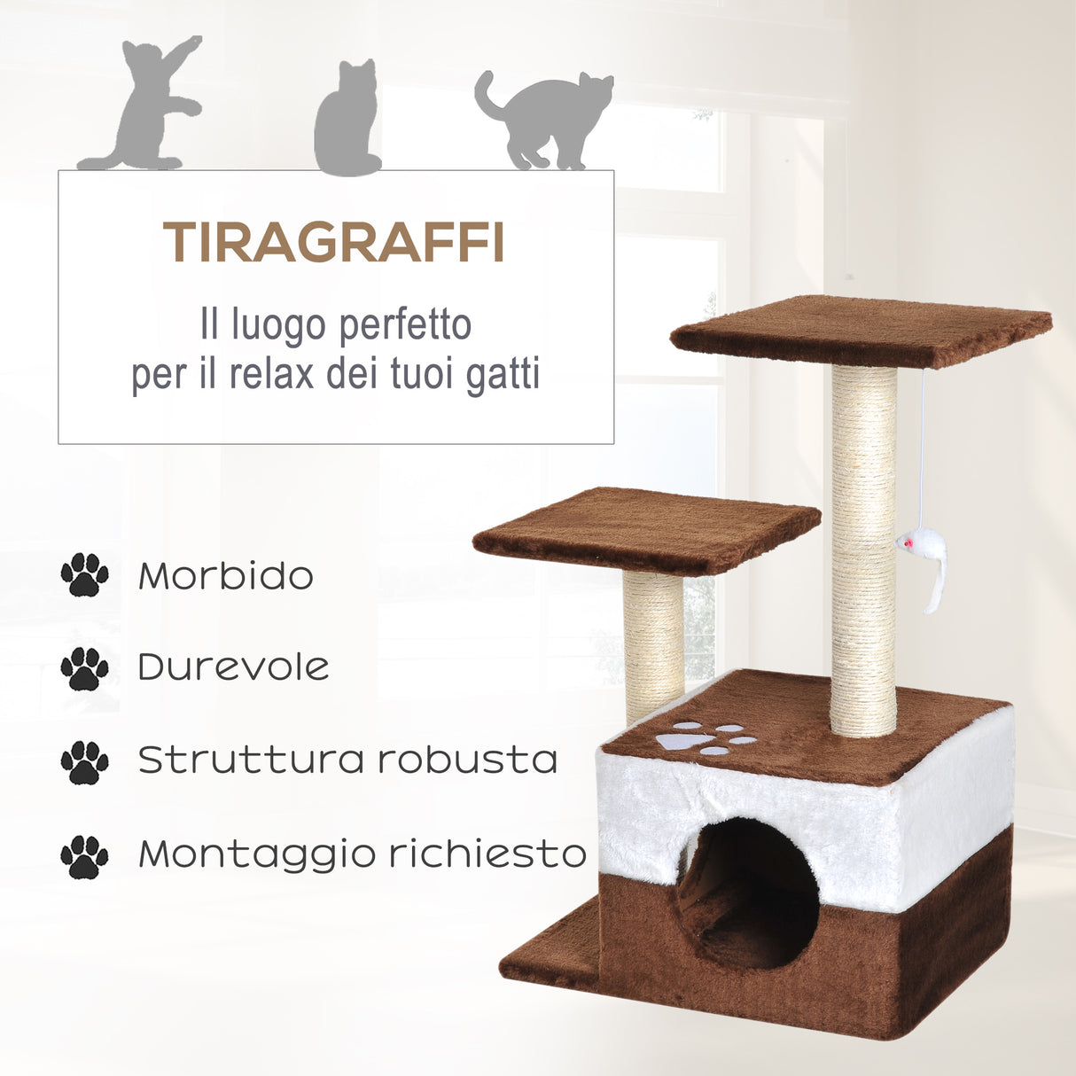 immagine-5-easycomfort-easycomfort-albero-per-gatti-con-topolino-appeso-in-peluche-marrone-45x33x70cm-ean-8054111840613