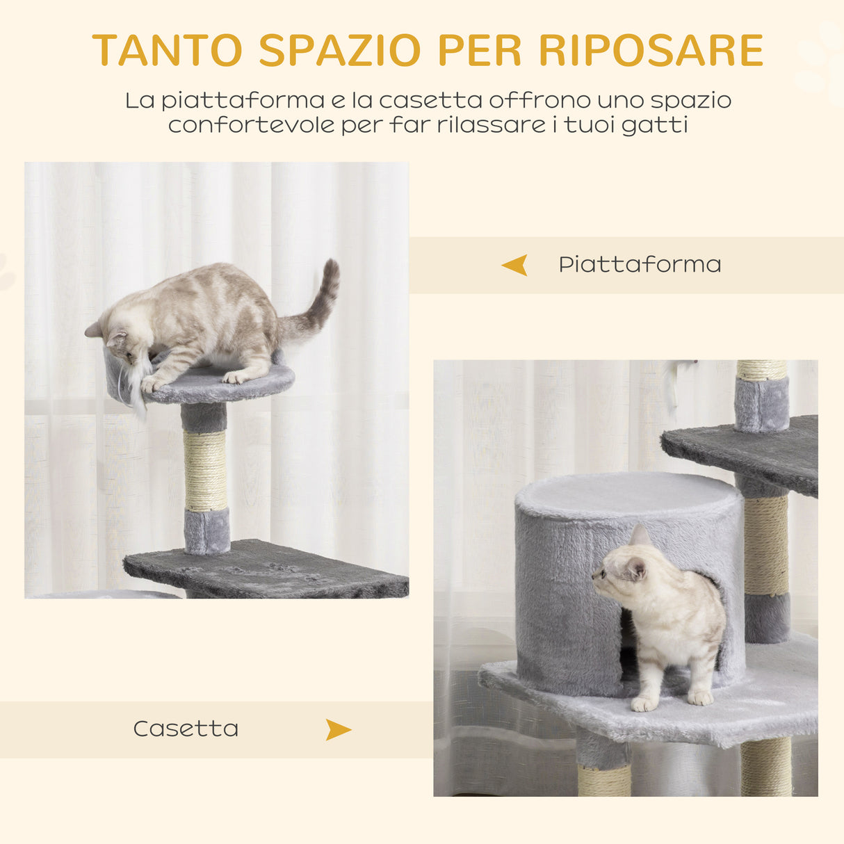 immagine-5-easycomfort-easycomfort-albero-per-gatti-di-3-livelli-con-topolino-grigio-48x48x100cm-ean-8054111846073