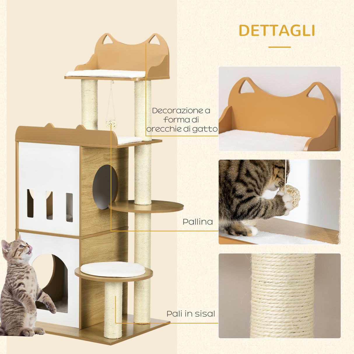 immagine-5-easycomfort-easycomfort-albero-per-gatti-in-mdf-con-tiragraffi-per-gatti-2-casette-per-gatti-posatoi-e-pallina-da-gioco-60x48x133-cm