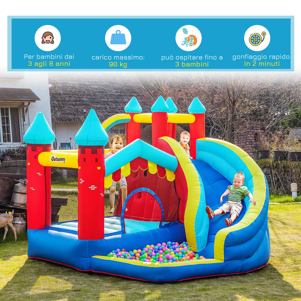 immagine-5-easycomfort-easycomfort-castello-gonfiabile-4-in-1-per-bimbi-3-8-anni-con-scivolo-e-piscina-290x270x230cm