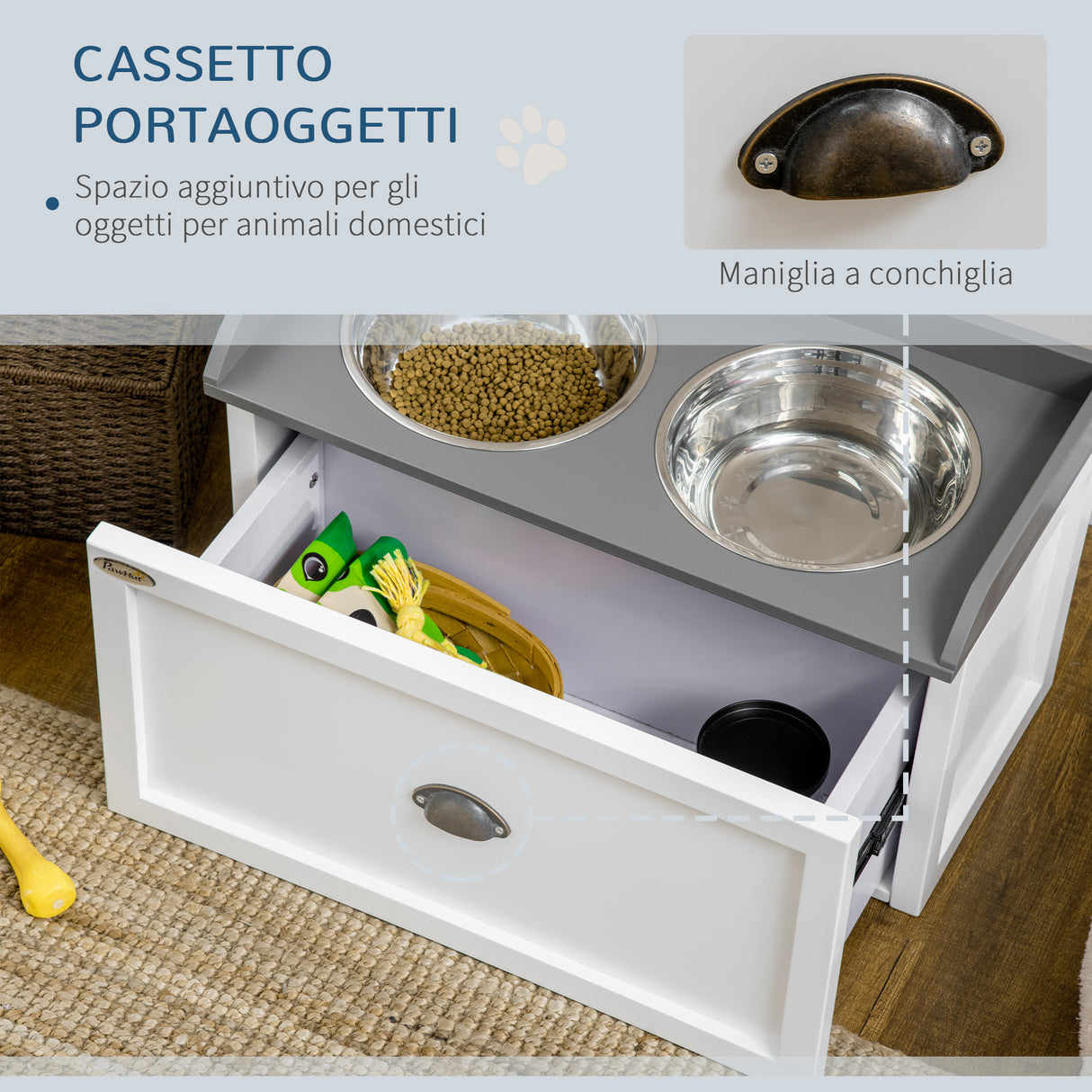 immagine-5-easycomfort-easycomfort-ciotole-per-cani-rialzate-in-acciaio-inox-e-legno-con-cassetto-60x30x36cm-bianco-e-grigio