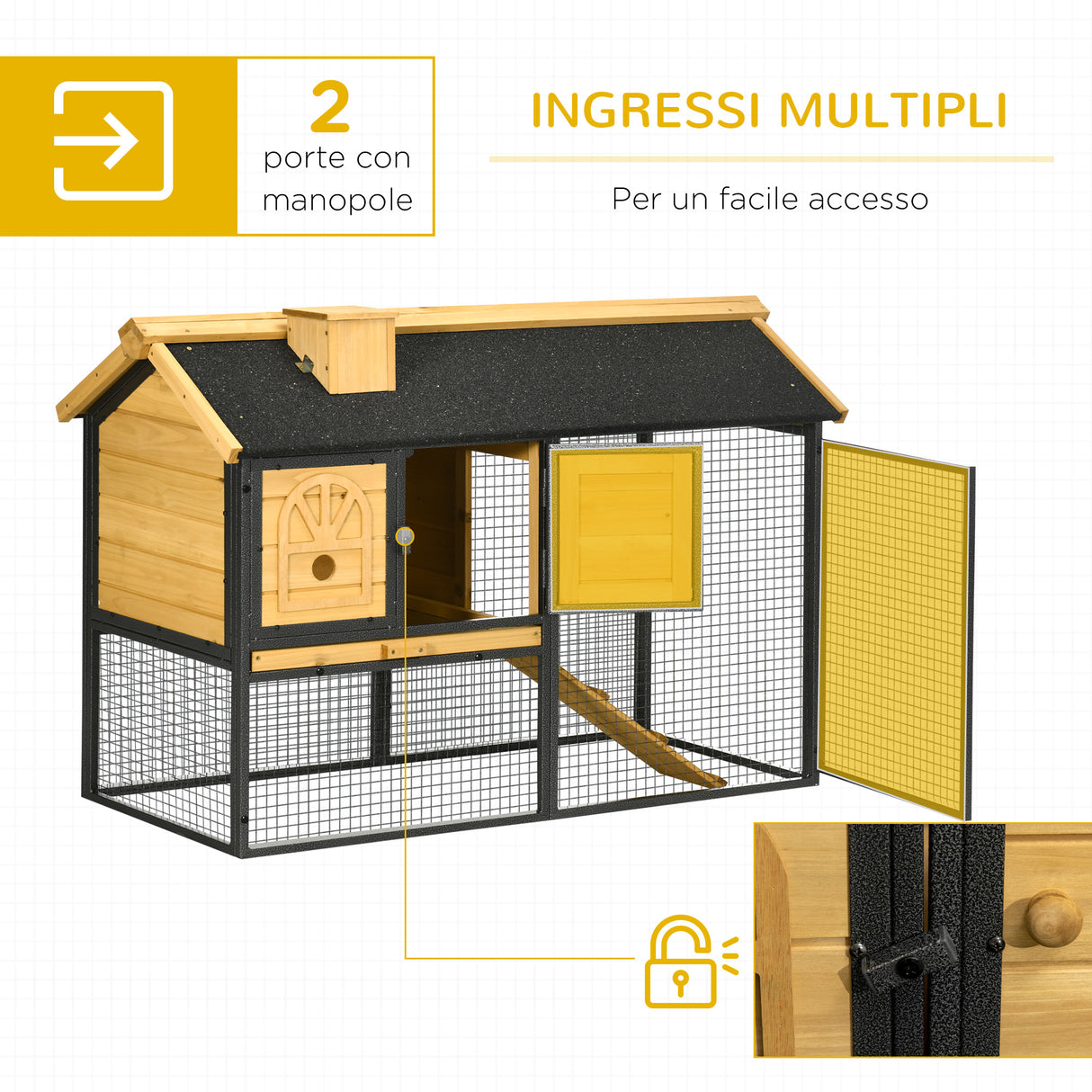 immagine-5-easycomfort-easycomfort-conigliera-da-esterno-a-2-livelli-in-legno-di-abete-e-acciaio-con-vassoio-rimovibile-120x55-5x80-cm