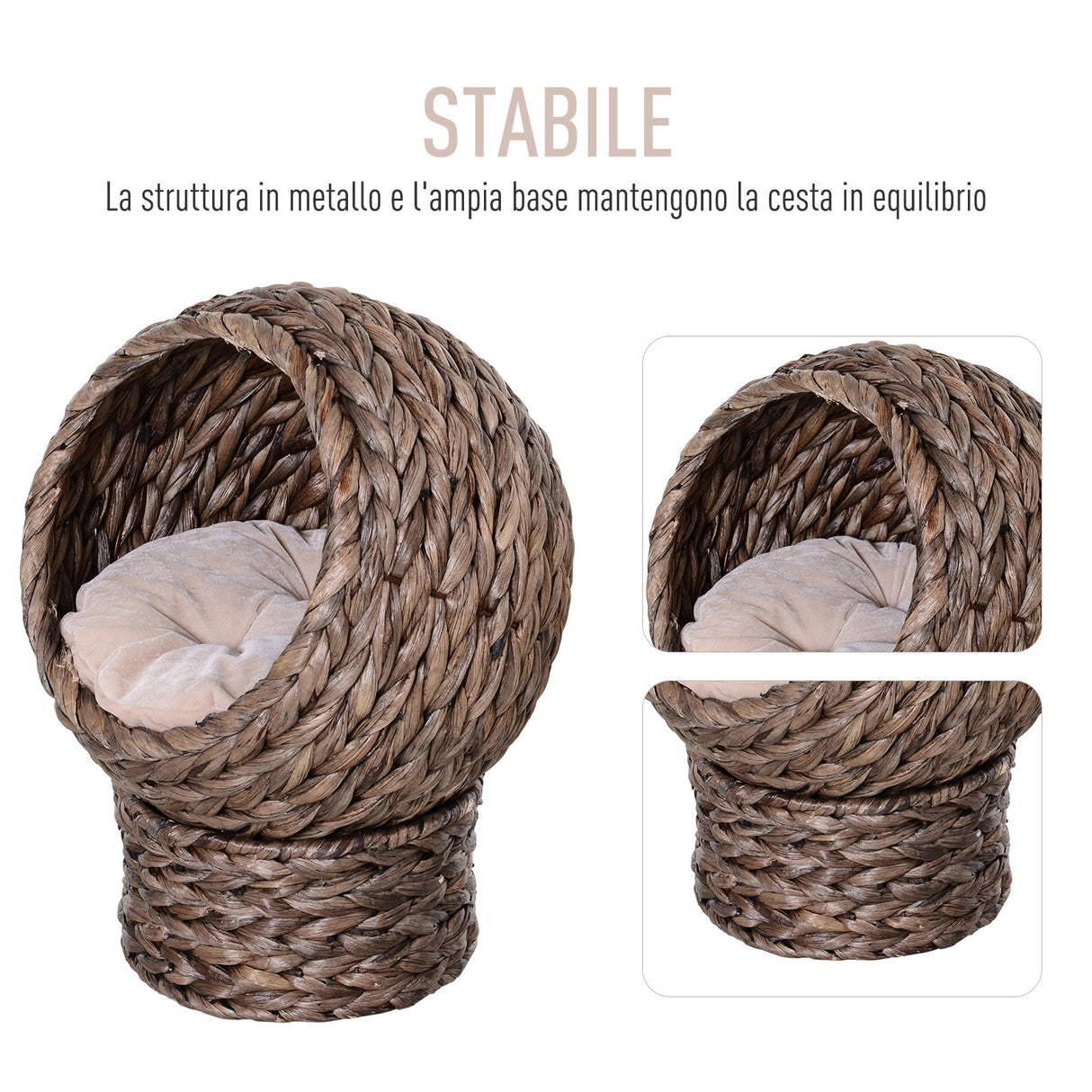 immagine-5-easycomfort-easycomfort-cuccia-per-gatti-rialzata-con-cuscino-casetta-naturale-con-foglie-di-banana-beige-e-marrone-42x33x52cm-ean-8054111845069