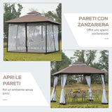 immagine-5-easycomfort-easycomfort-gazebo-da-giardino-3x3m-con-zanzariera-tetto-a-2-livelli-e-struttura-in-metallo-marrone-ean-8055776913209