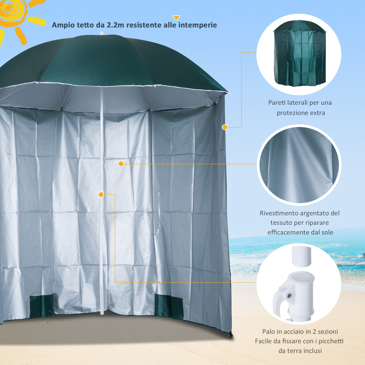 immagine-5-easycomfort-easycomfort-ombrellone-da-spiaggia-e-da-giardino-2x2-m-con-tenda-in-poliestere-e-metallo-verde-e-bianco-ean-8054111842105