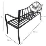 immagine-5-easycomfort-easycomfort-panchina-da-esterno-a-2-posti-panchina-da-giardino-con-tavolino-estensibile-in-metallo-150-x-53-x-95-cm-nero-ean-8054144134413