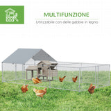 immagine-5-easycomfort-easycomfort-pollaio-da-giardino-per-15-18-galline-in-acciaio-zincato-e-pe-con-tettoia-e-serratura-600x300x195-cm