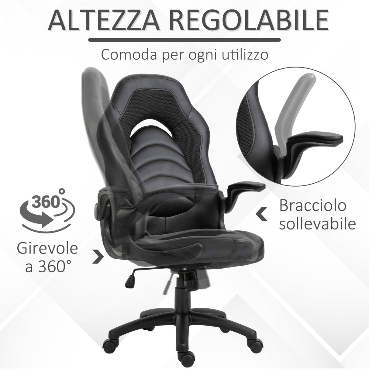 immagine-5-easycomfort-easycomfort-poltrona-gaming-o-da-ufficio-in-similpelle-nera-con-braccioli-pieghevoli-schienale-e-altezza-regolabile-ean-8054144133591