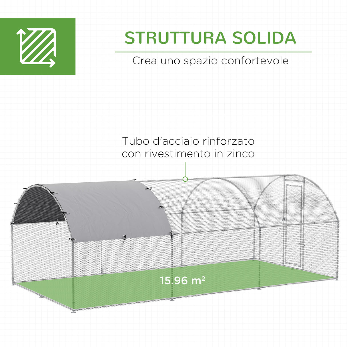 immagine-5-easycomfort-easycomfort-recinto-per-galline-in-acciaio-con-copertura-anti-uv-2-8x5-7x2m-argento