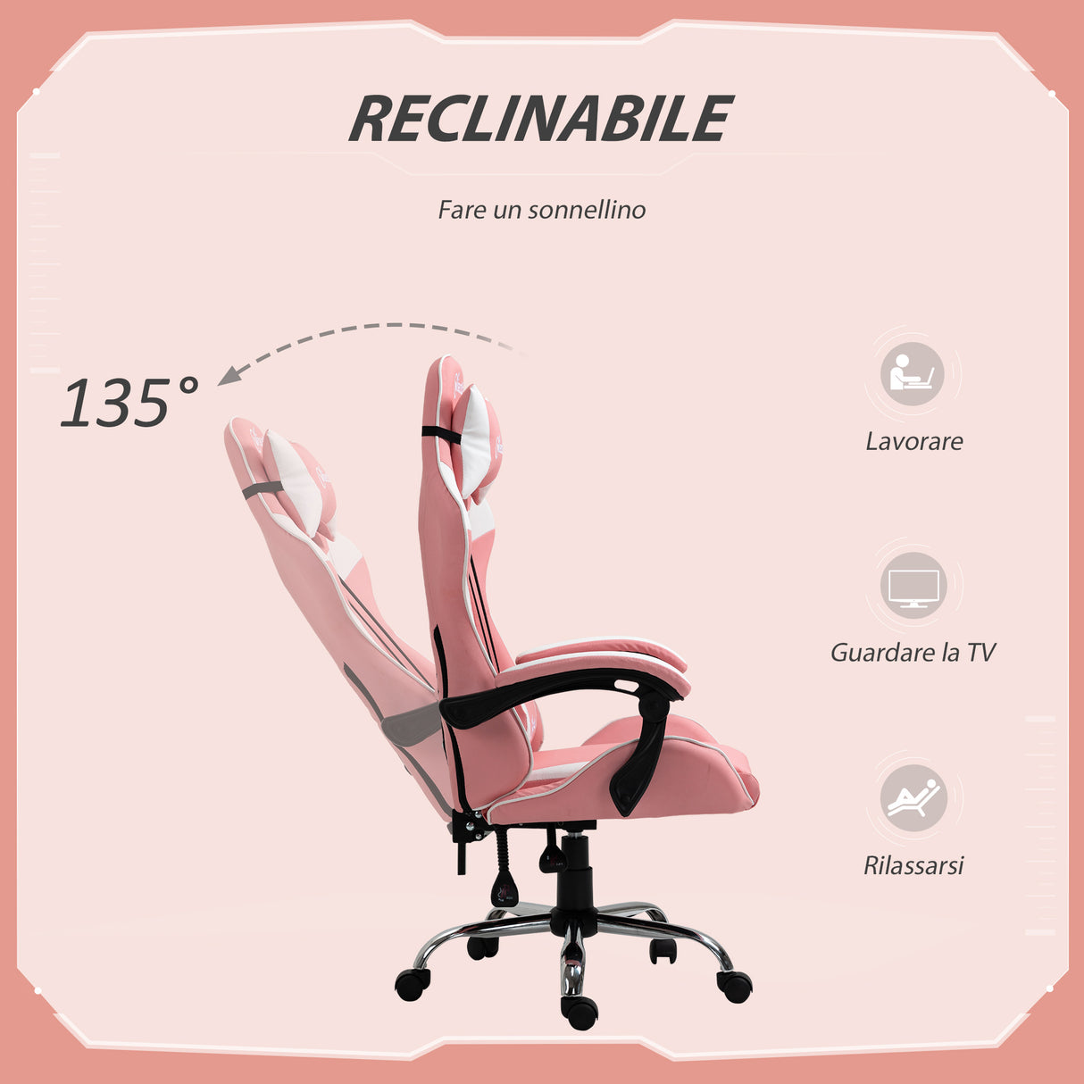 immagine-5-easycomfort-easycomfort-sedia-da-gaming-ergonomica-con-poggiatesta-altezza-regolabile-e-reclinabile-poltrona-girevole-con-ruote-63x67x119-127cm-rosa