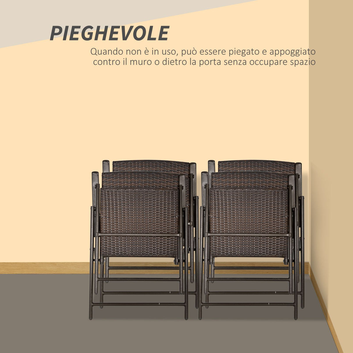 immagine-5-easycomfort-easycomfort-set-4-pezzi-sedie-pieghevoli-da-giardino-in-rattan-e-acciaio-marrone-ean-8055776913469