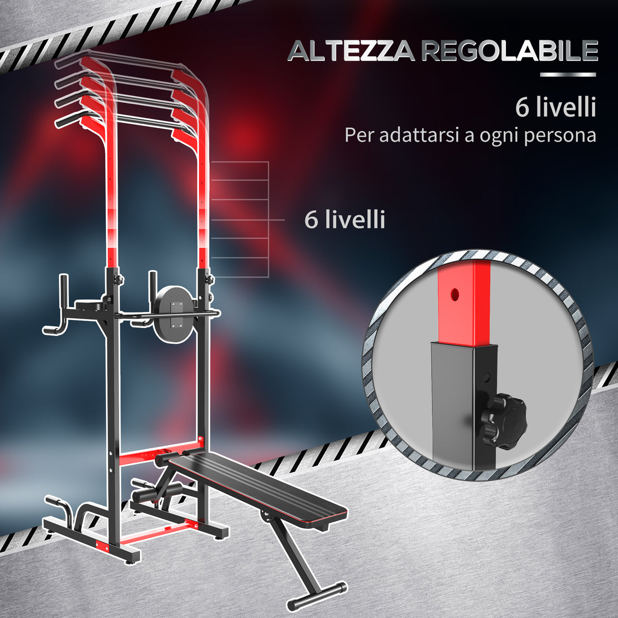 immagine-5-easycomfort-easycomfort-stazione-da-fitness-sbarra-per-trazioni-power-tower-palestra-multifunzione-pieghevole-altezza-regolabile-180-230cm-max-carico-120kg-ean-8054144132686