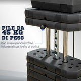 immagine-5-easycomfort-easycomfort-stazione-fitness-multifunzione-power-tower-con-pesi-fino-45kg-e-panca-imbottita-135x103x210cm