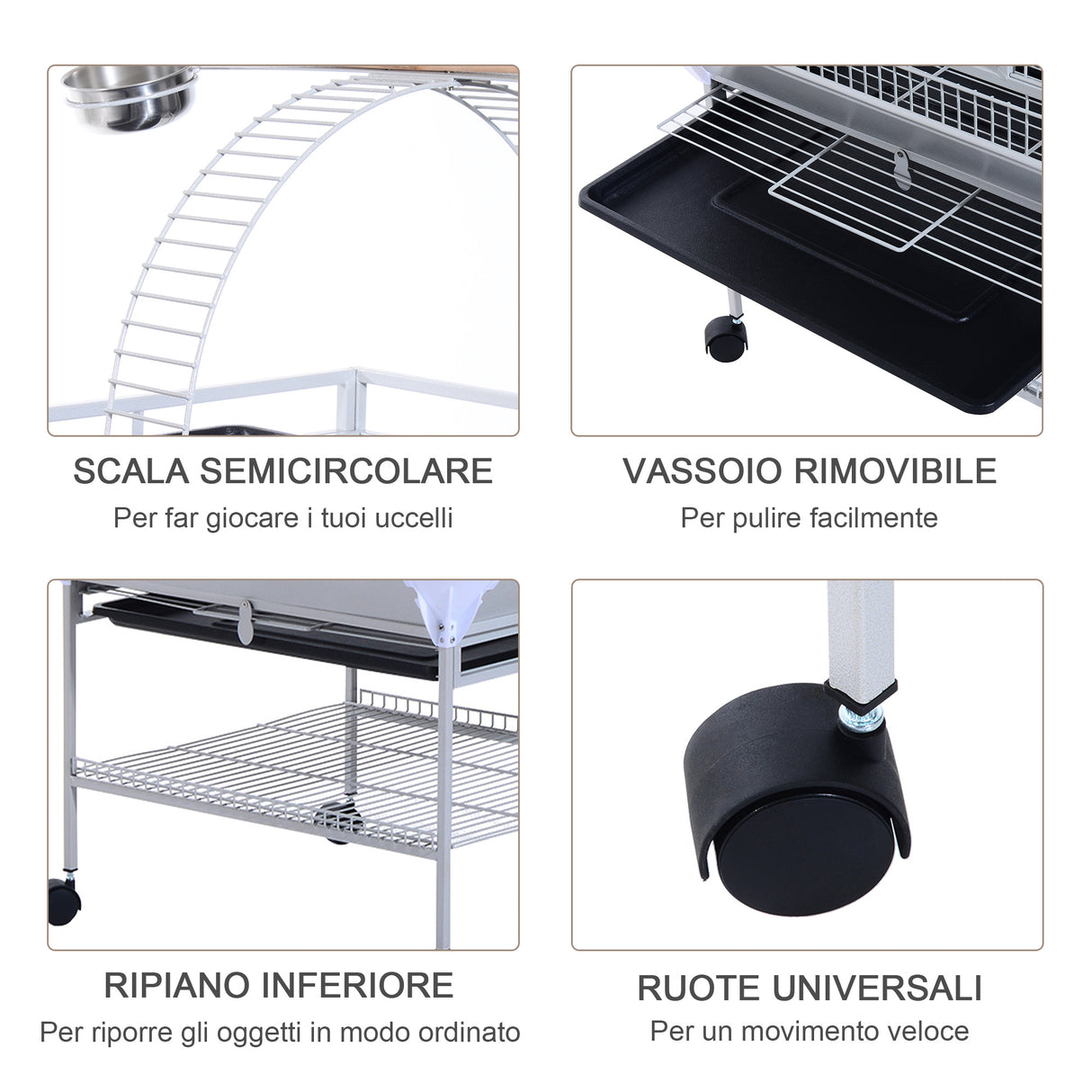 immagine-5-easycomfort-easycomfort-voliera-per-uccelli-con-ruote-altezza-161-5cm-vaschette-in-acciaio-e-trespoli-in-legno-argento-ean-8055776914091