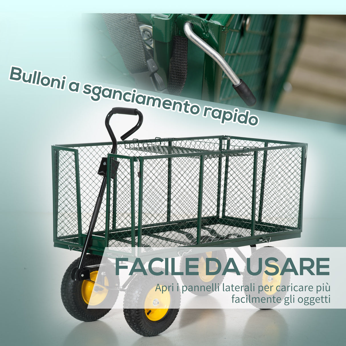 immagine-6-easycomfort-easycomfort-carrello-da-giardino-in-acciaio-con-pareti-laterali-ribaltabili-e-4-ruote-capienza-342l-verde