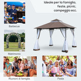 immagine-6-easycomfort-easycomfort-gazebo-da-giardino-3x3m-con-zanzariera-tetto-a-2-livelli-e-struttura-in-metallo-marrone-ean-8055776913209