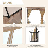 immagine-6-easycomfort-easycomfort-gazebo-da-giardino-3x3m-in-metallo-con-zanzariere-e-tettuccio-in-poliestere-beige-ean-8055776913650