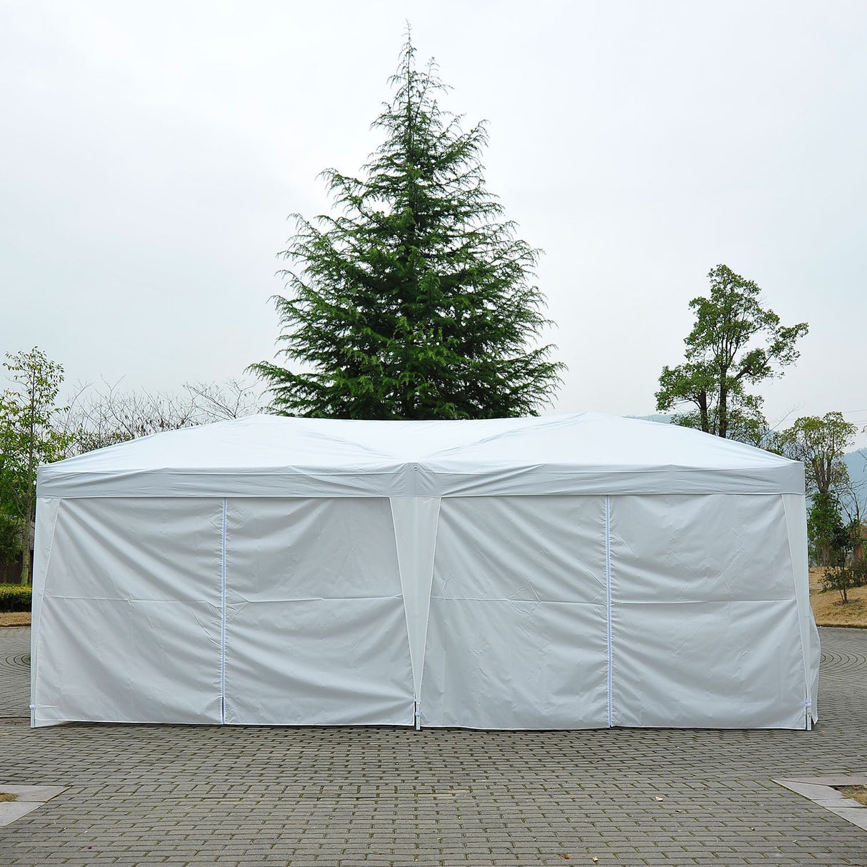 immagine-6-easycomfort-easycomfort-gazebo-pieghevole-da-giardino-con-6-pannelli-laterali-bianco-3x6m-ean-8054111845557