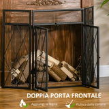 immagine-6-easycomfort-easycomfort-parascintille-per-camino-in-metallo-con-3-pannelli-pieghevoli-e-2-porte-120x11-5x79cm-nero