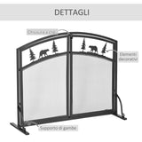 immagine-6-easycomfort-easycomfort-parascintille-per-camino-in-metallo-nero-con-2-porte-chiusura-a-clip-99x35x80cm-nero