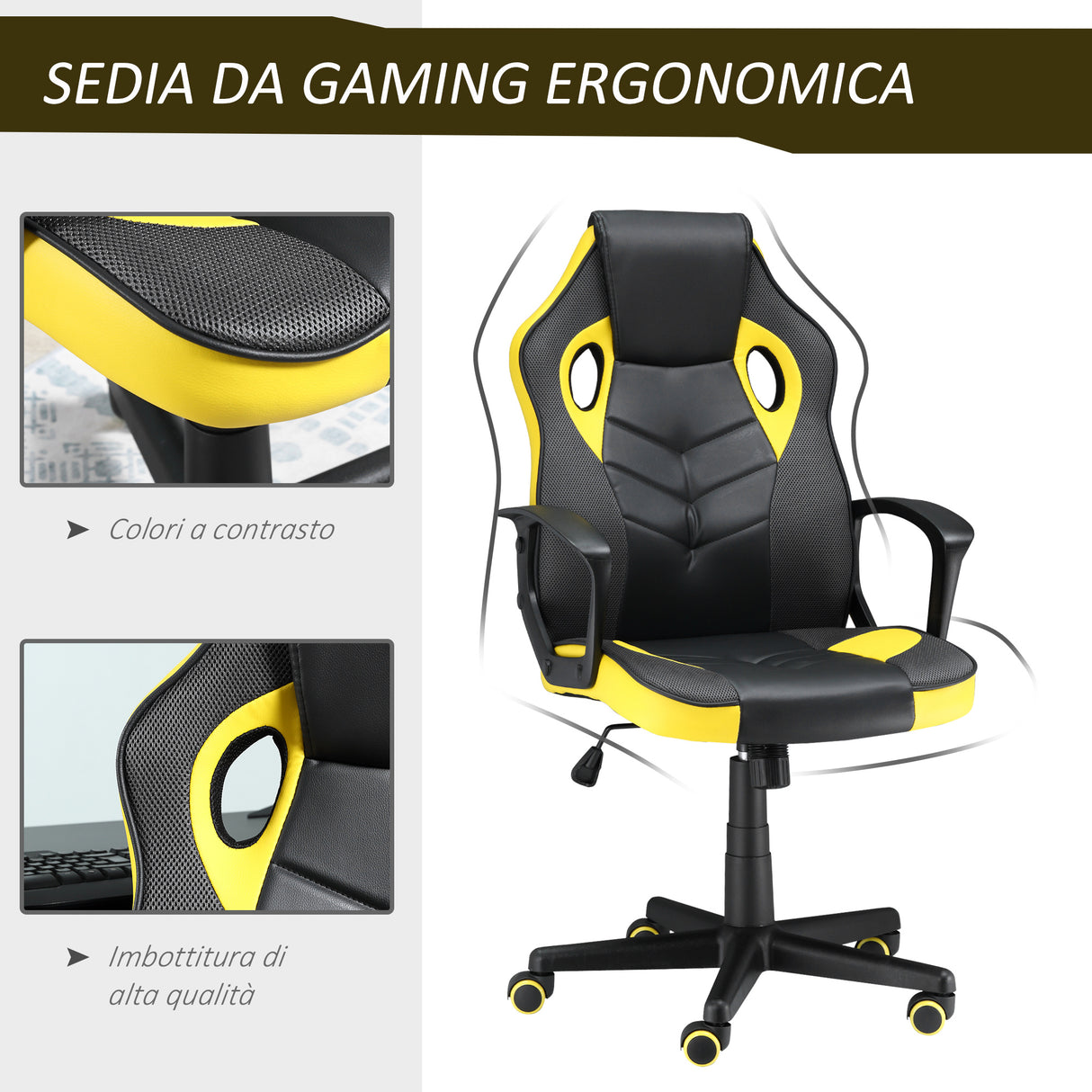 immagine-6-easycomfort-easycomfort-sedia-gaming-ergonomica-poltrona-da-ufficio-girevole-con-rotelle-in-similpelle-nera-e-gialla-altezza-regolabile