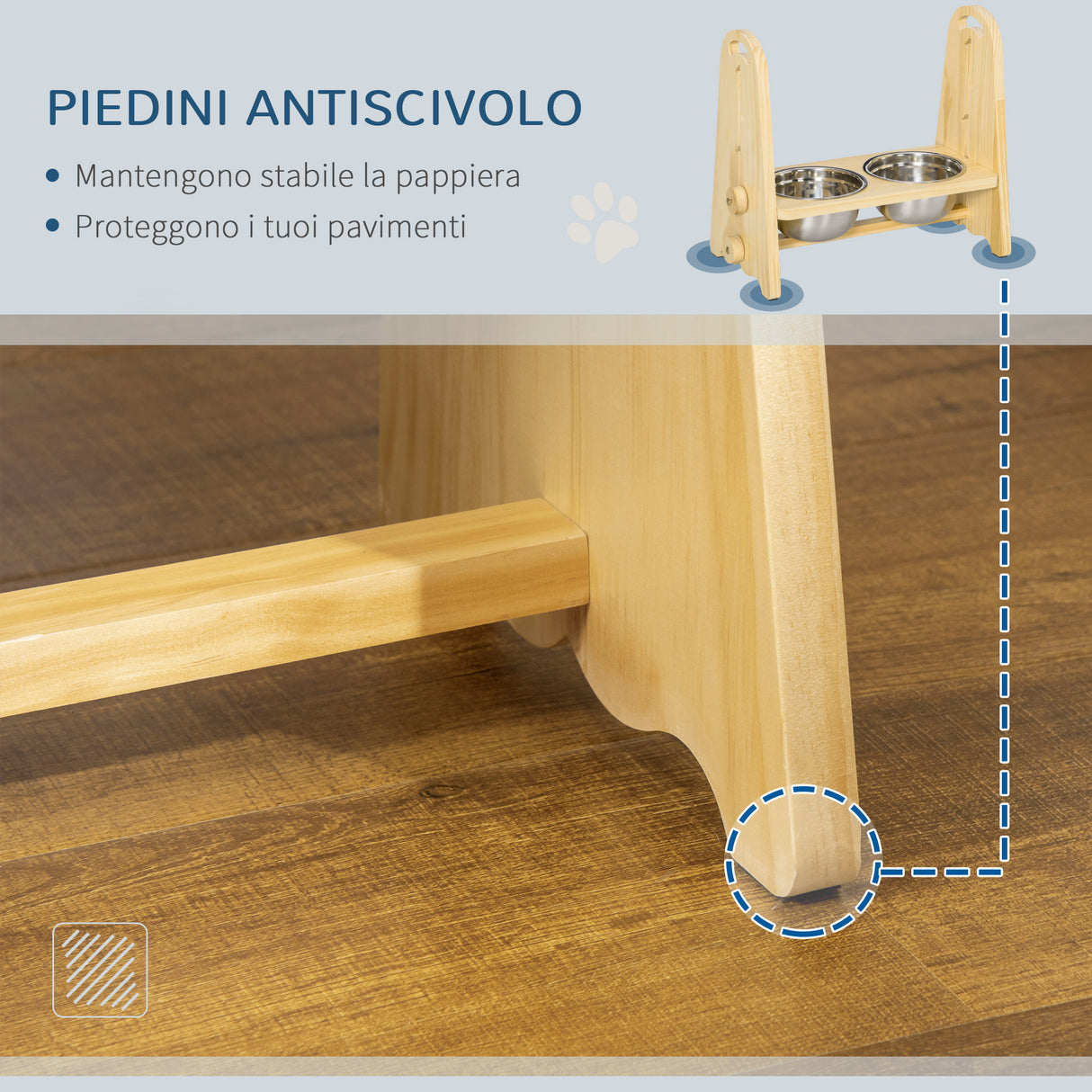 immagine-7-easycomfort-easycomfort-doppia-ciotola-per-cani-rialzata-regolabile-2-ciotole-in-acciaio-e-base-in-legno-per-cani-grandi-e-piccoli-49x25x41cm